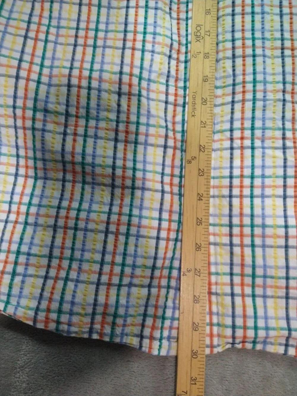 Banana Republic Shirt Mens XL Plaid Seersucker Short Sleeve Button Down Cotton